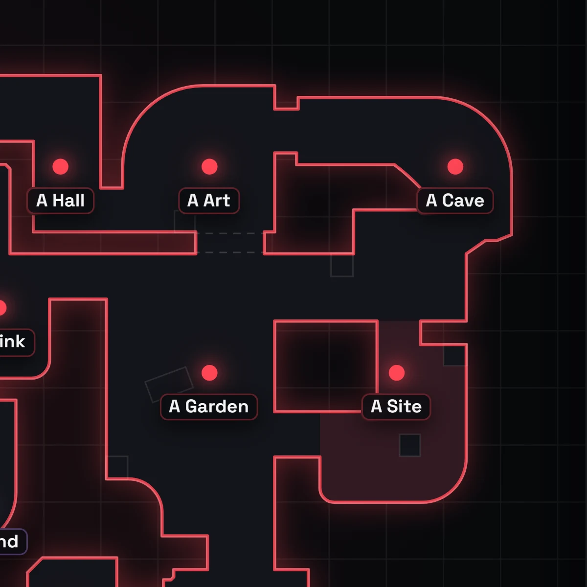 Summit A site callouts in VALORANT, labeled on the map